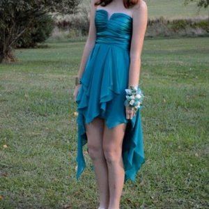 Turquoise High-Low Dress